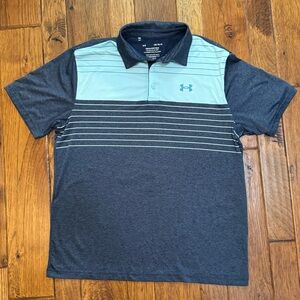 UA | two tone blue | the playoff polo golf shirt | Sz L